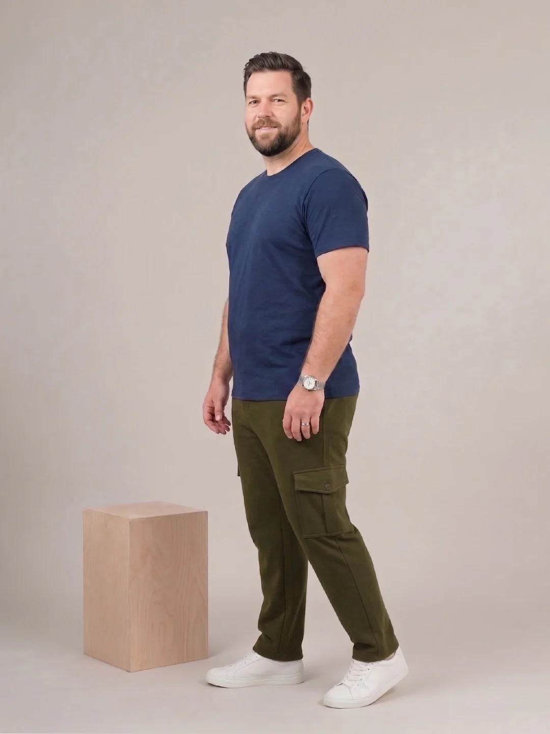 Men Plus Size Garrison Olive Solid Trackpants - Image 4