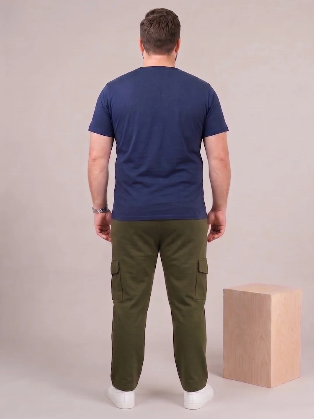 Men Plus Size Garrison Olive Solid Trackpants - Image 5