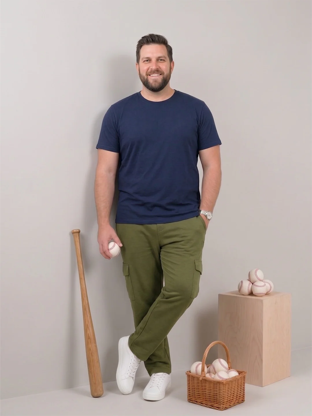 Men Plus Size Garrison Olive Solid Trackpants - Image 7