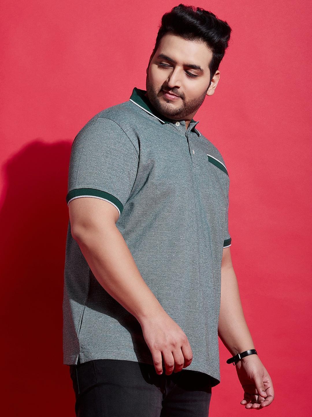 Men Plus Size Giyaan Solid Polo Tshirt - Image 2