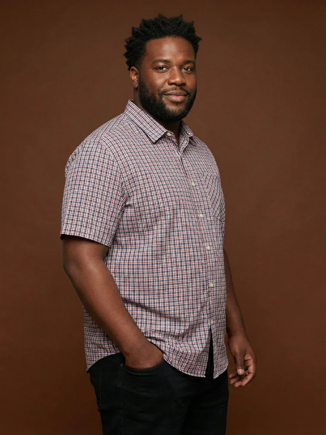 Men Plus Size Glade Multicolor Checkered Casual Shirt - Image 3