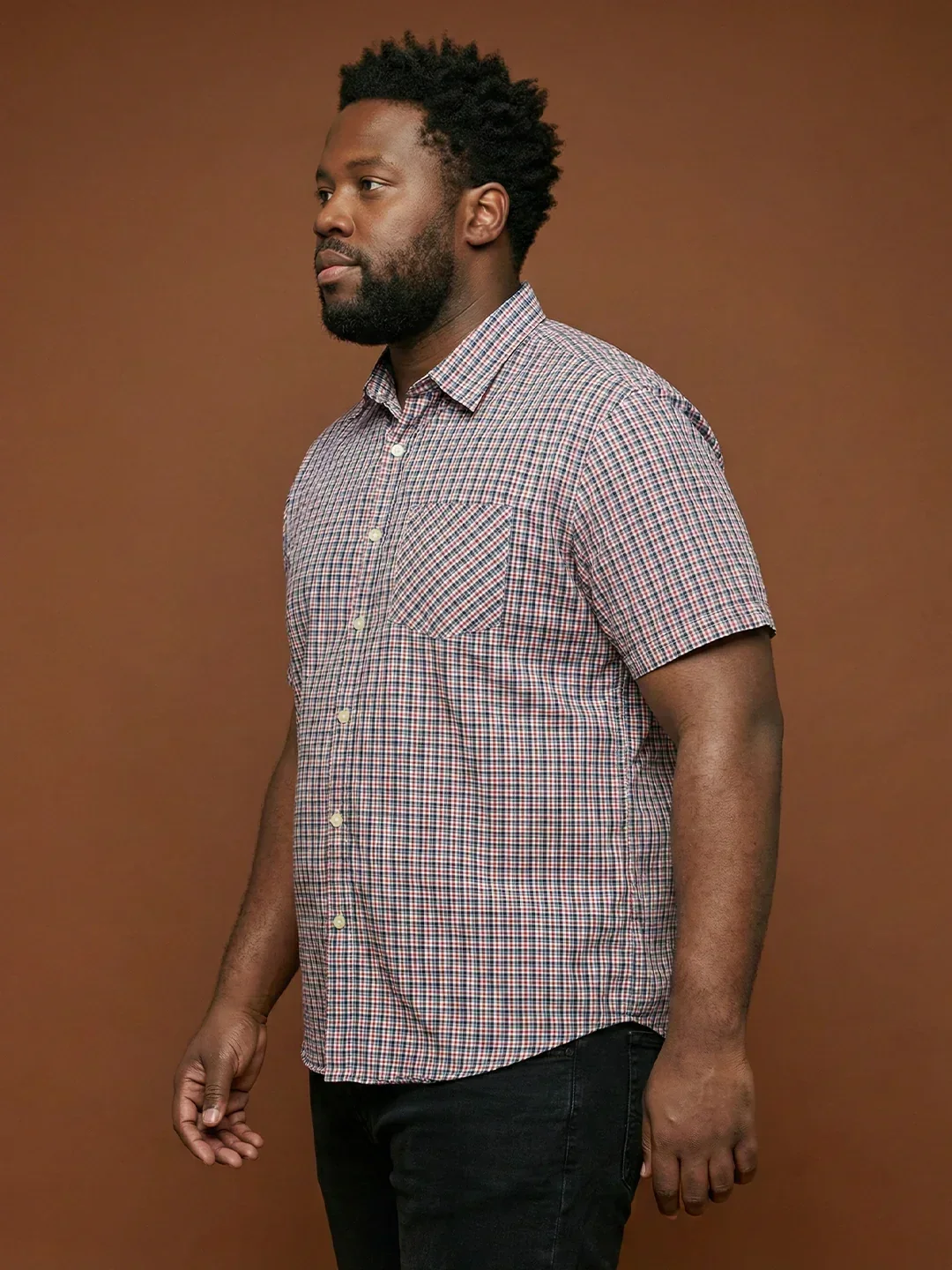 Men Plus Size Glade Multicolor Checkered Casual Shirt - Image 4