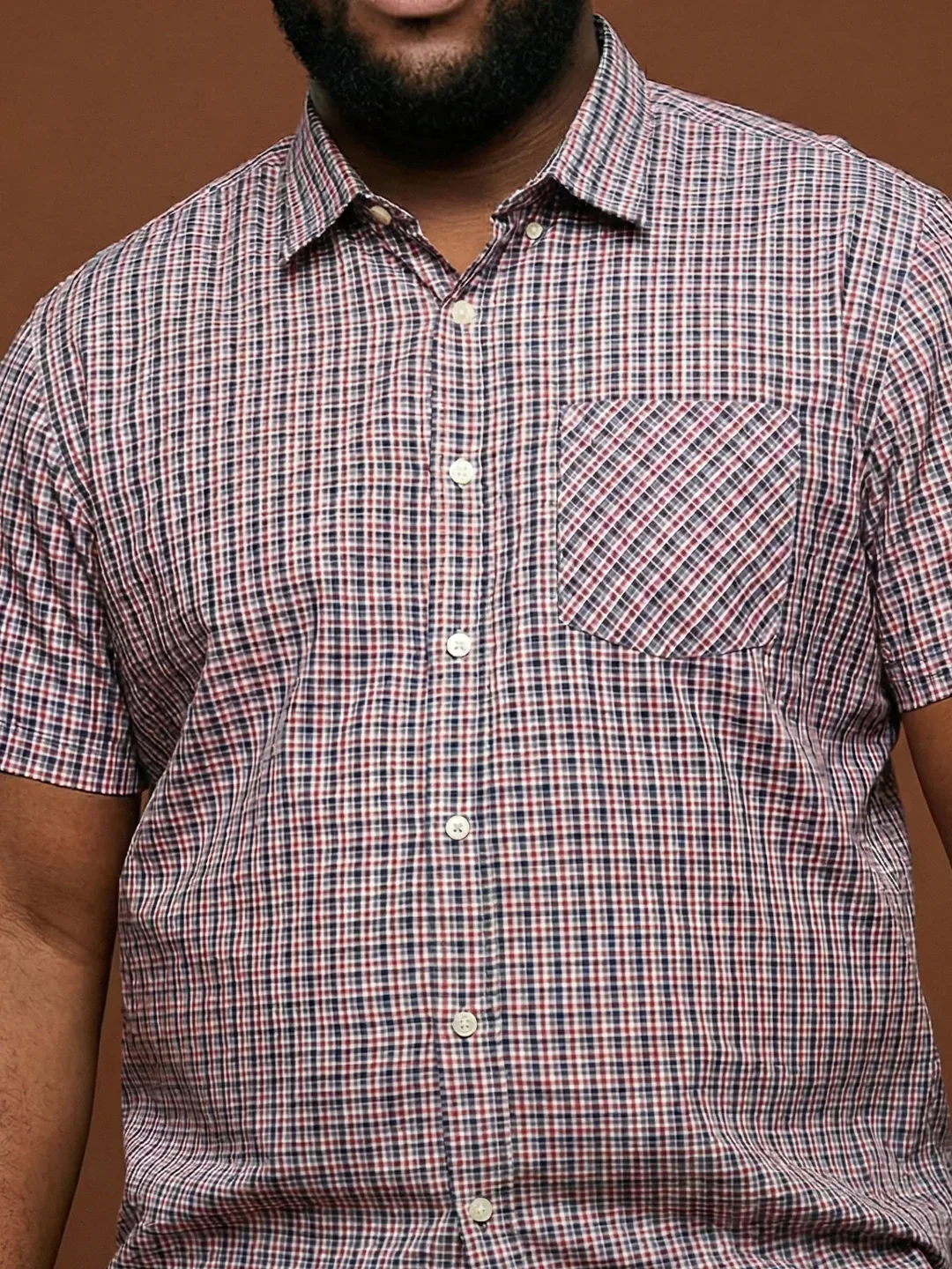 Men Plus Size Glade Multicolor Checkered Casual Shirt - Image 6