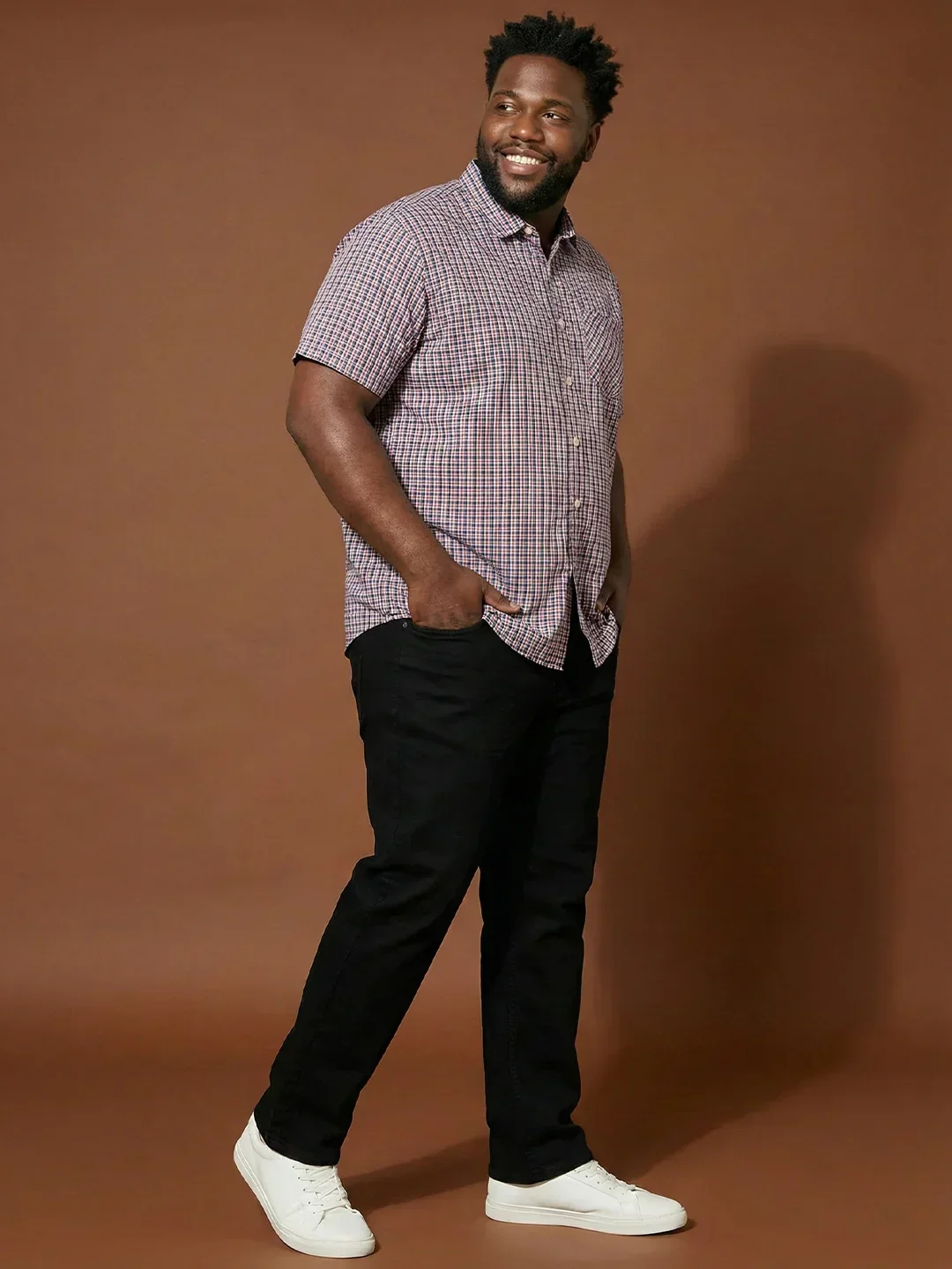 Men Plus Size Glade Multicolor Checkered Casual Shirt - Image 7