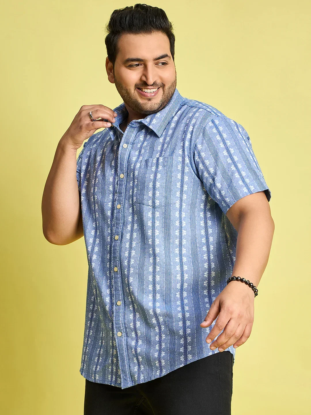 Men Plus Size Glaubin Jacquard Shirt - Image 3