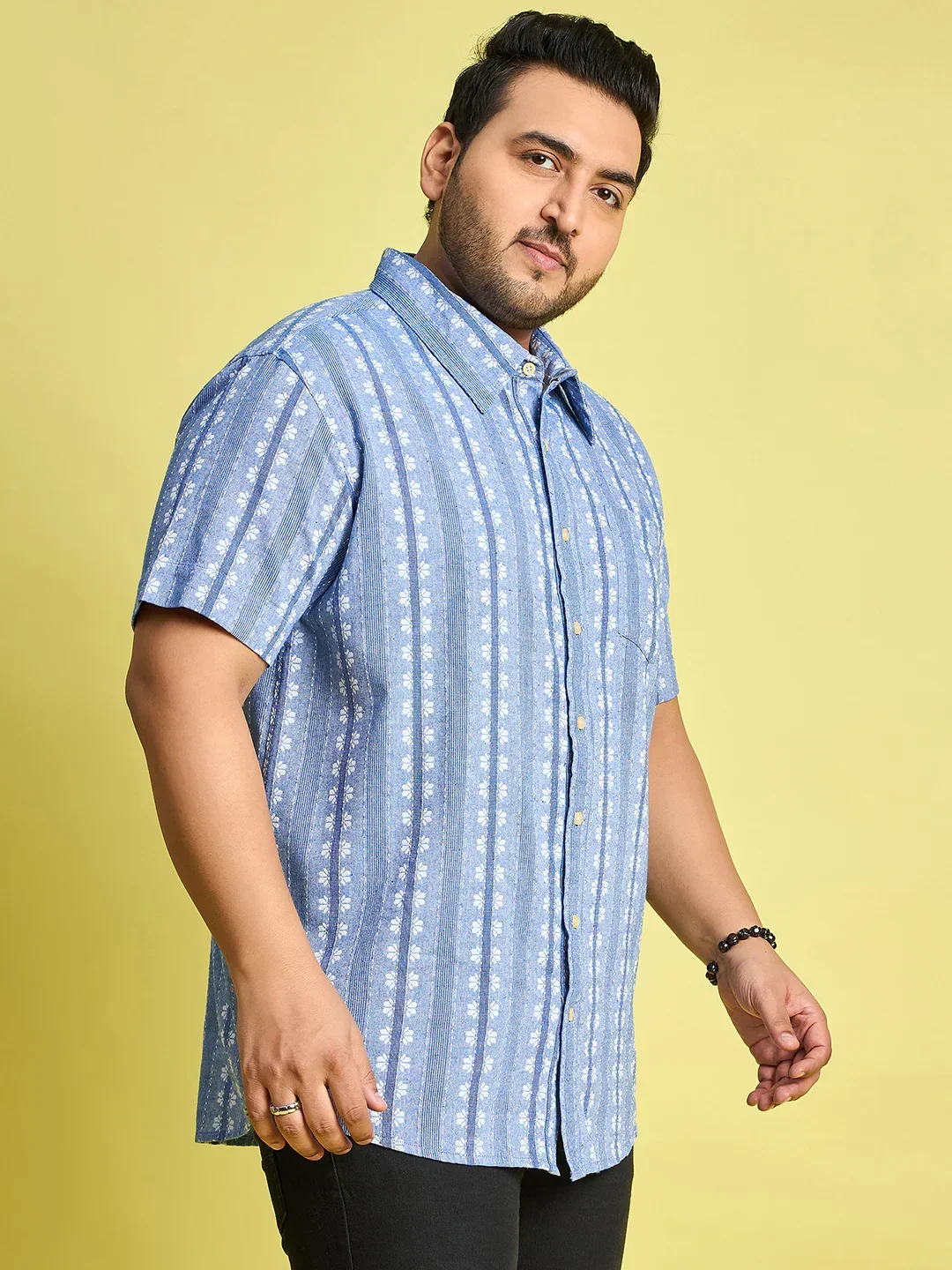 Men Plus Size Glaubin Jacquard Shirt - Image 4