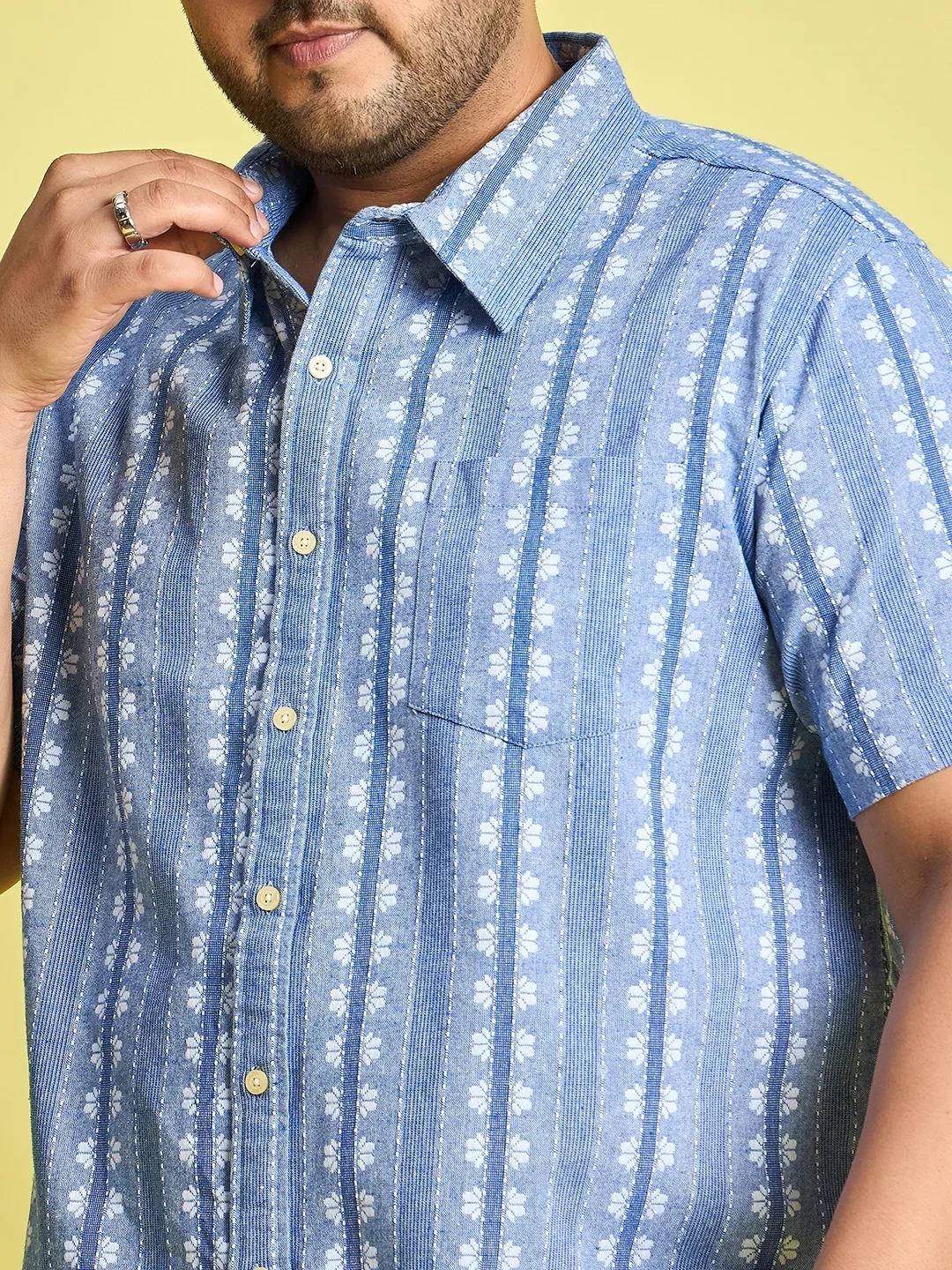 Men Plus Size Glaubin Jacquard Shirt - Image 6