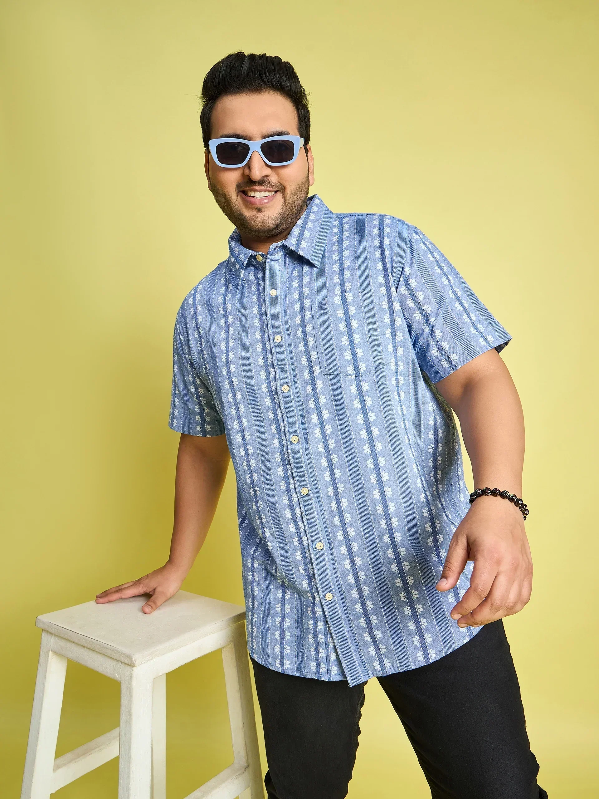 Men Plus Size Glaubin Jacquard Shirt - Image 7