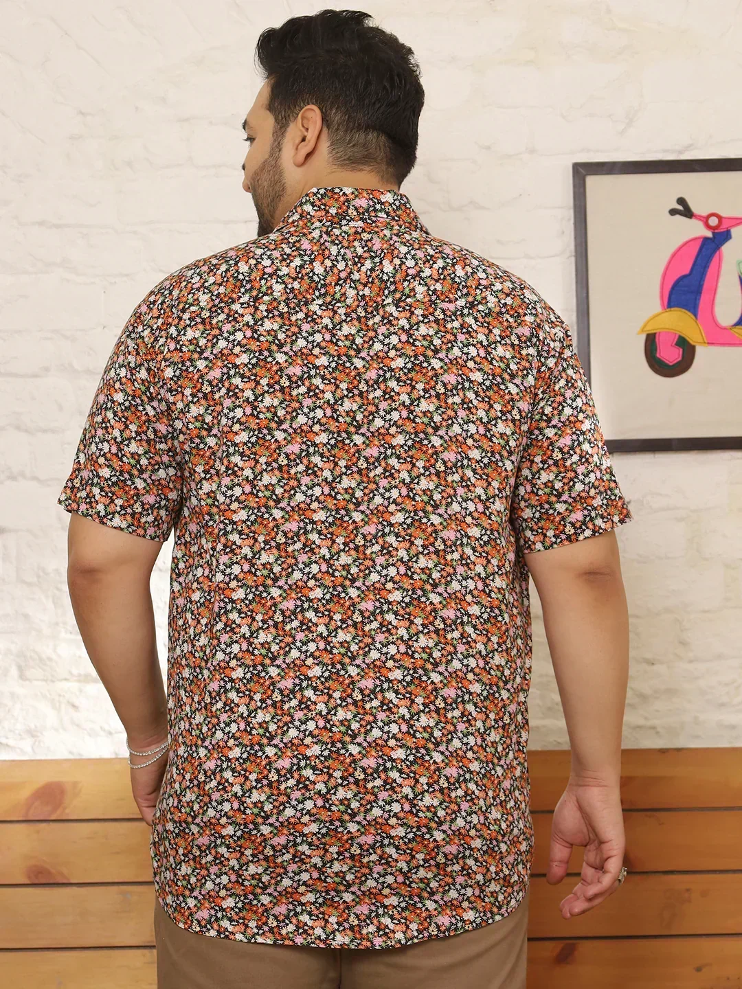 Men Plus Size Glayze Multicolor Printed Shirt - Image 6