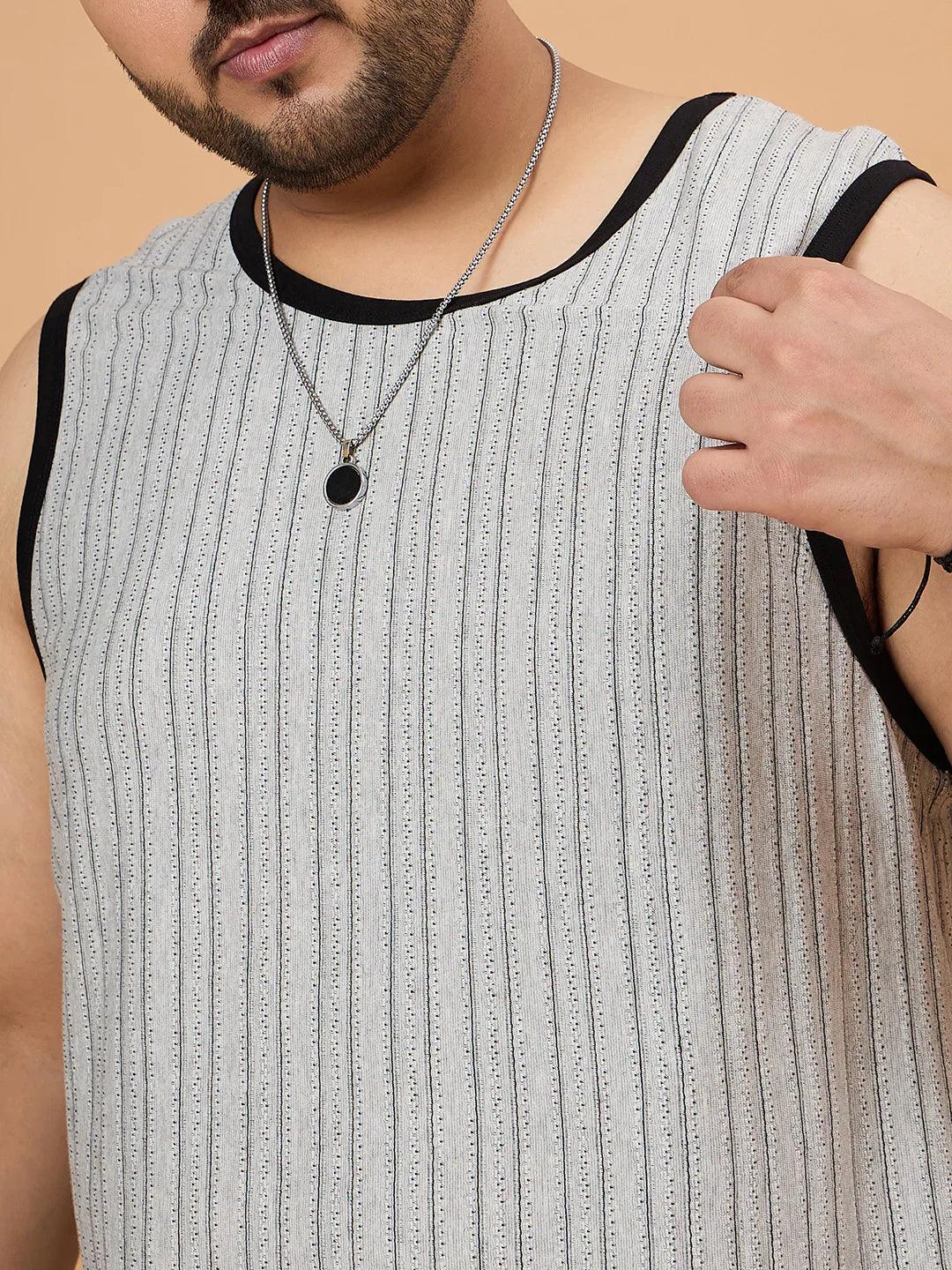 Men Plus Size Grasp White Solid Vest - Image 6