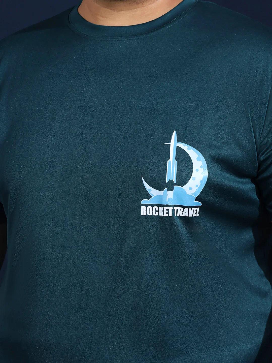 Men Plus Size Gravix Printed Teal Round Neck Tshirt - Image 7