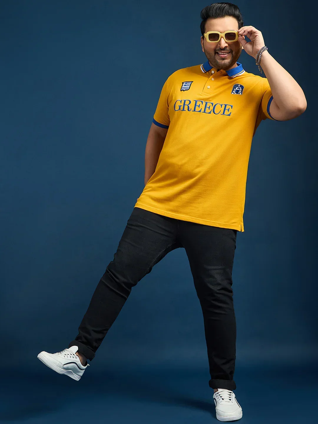 Men Plus Size Greece Printed Polo Tshirt - Image 2