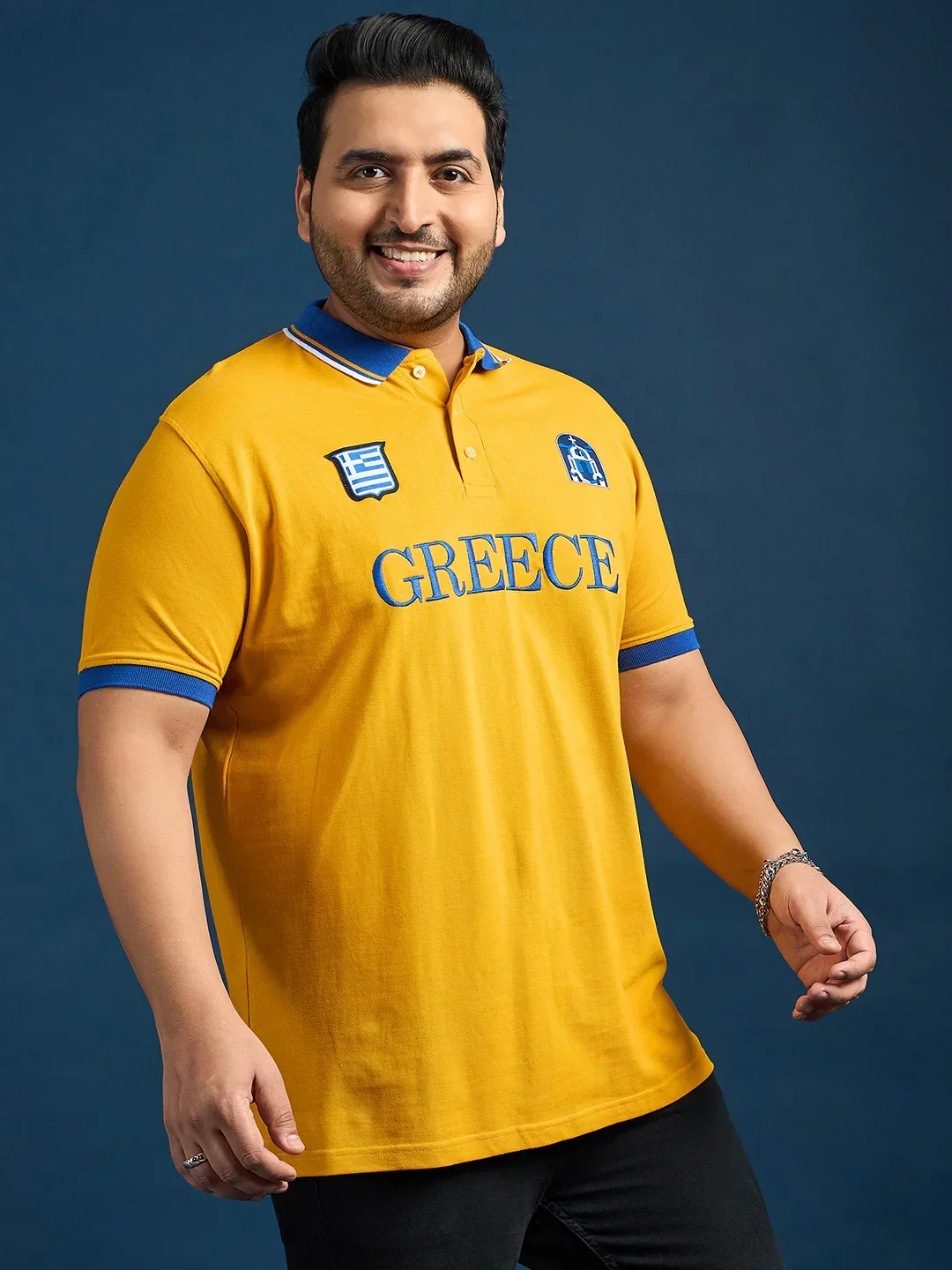 Men Plus Size Greece Printed Polo Tshirt - Image 4