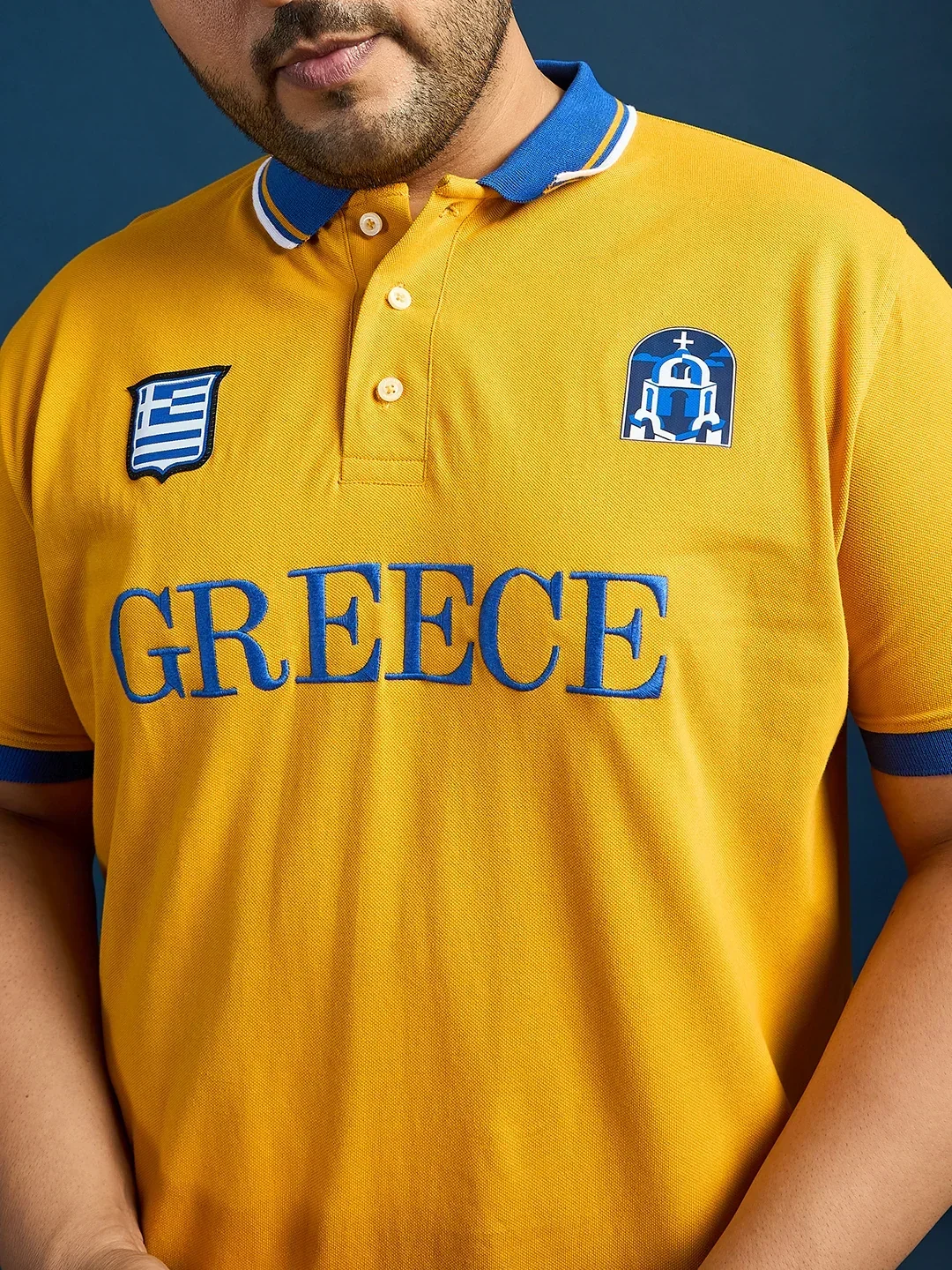 Men Plus Size Greece Printed Polo Tshirt - Image 6