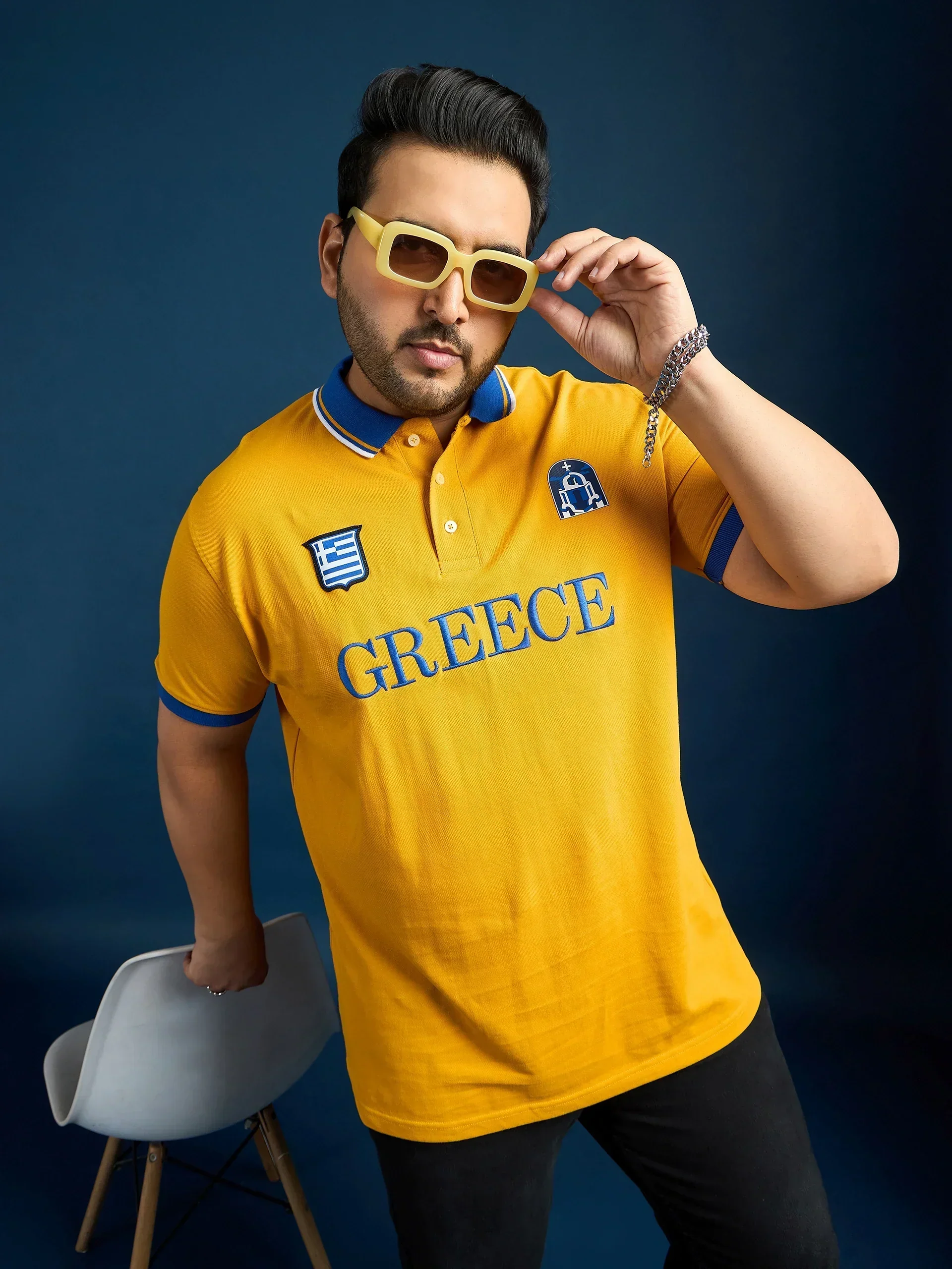 Men Plus Size Greece Printed Polo Tshirt - Image 7