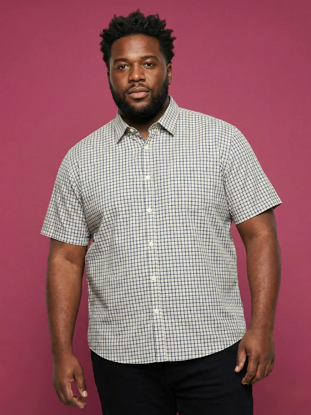 Men Plus Size Hale Multicolor Checkered Casual Shirt - Image 3