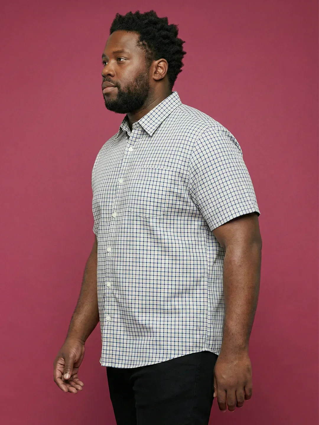 Men Plus Size Hale Multicolor Checkered Casual Shirt - Image 5