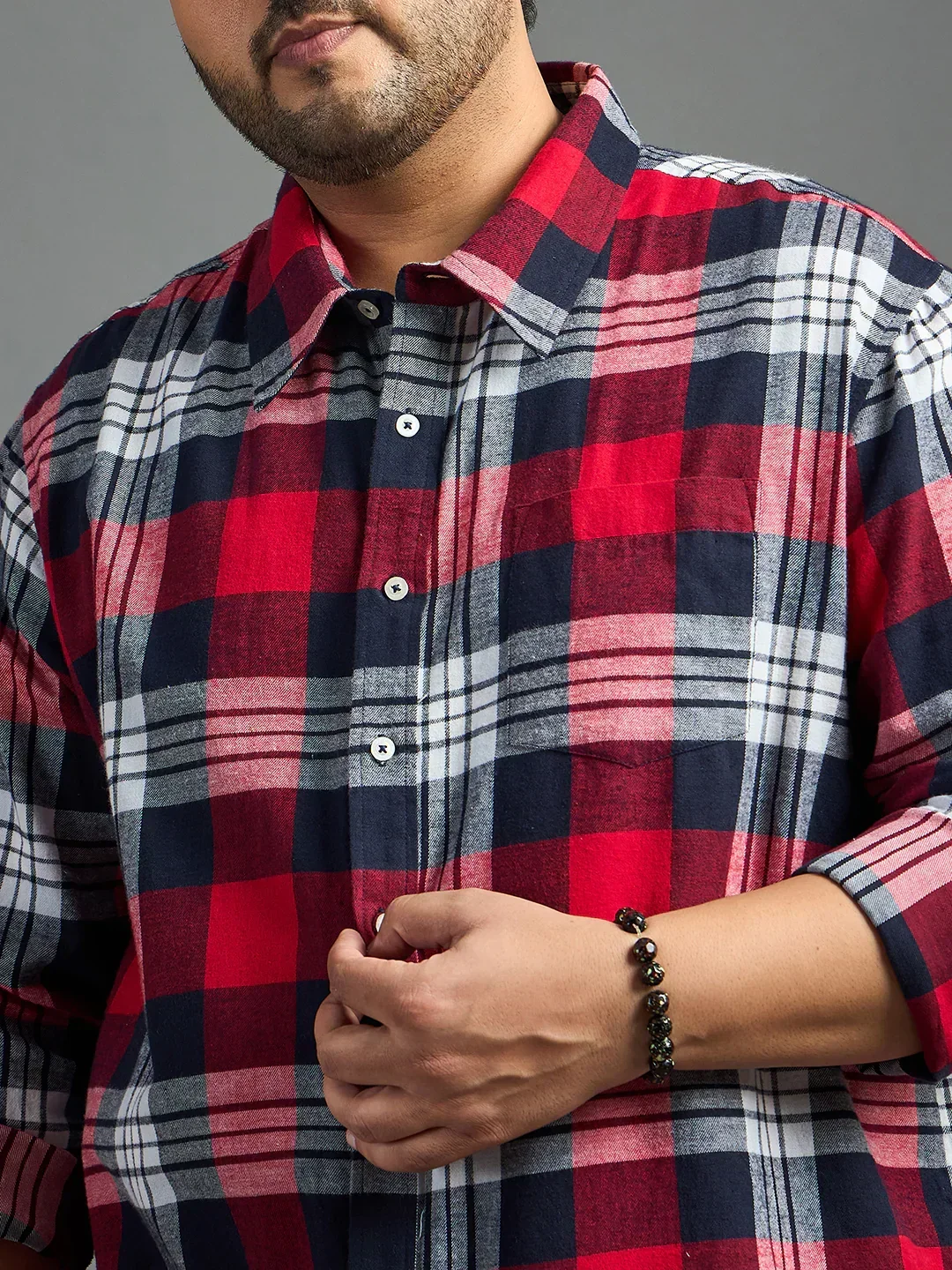 Men Plus Size Hamburg Check Shirt - Image 6