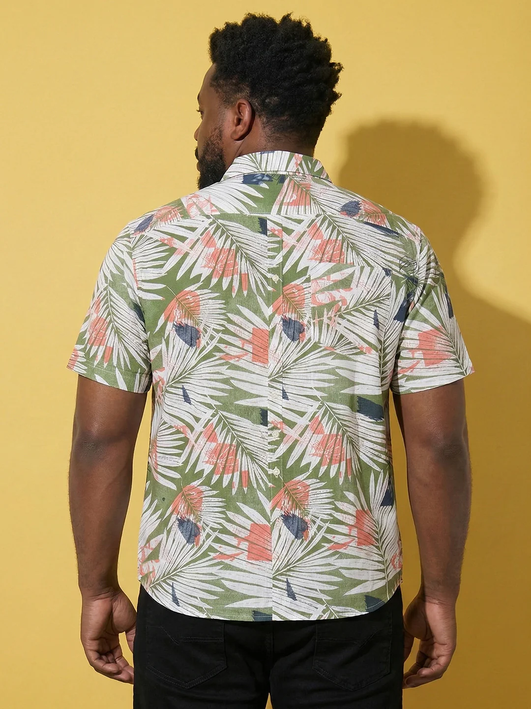 Men Plus Size Havana Multicolor Printed Casual Shirt - Image 5