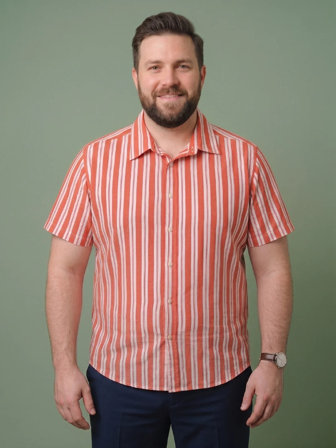 Men Plus Size Heatwave Multi Striped Shirts