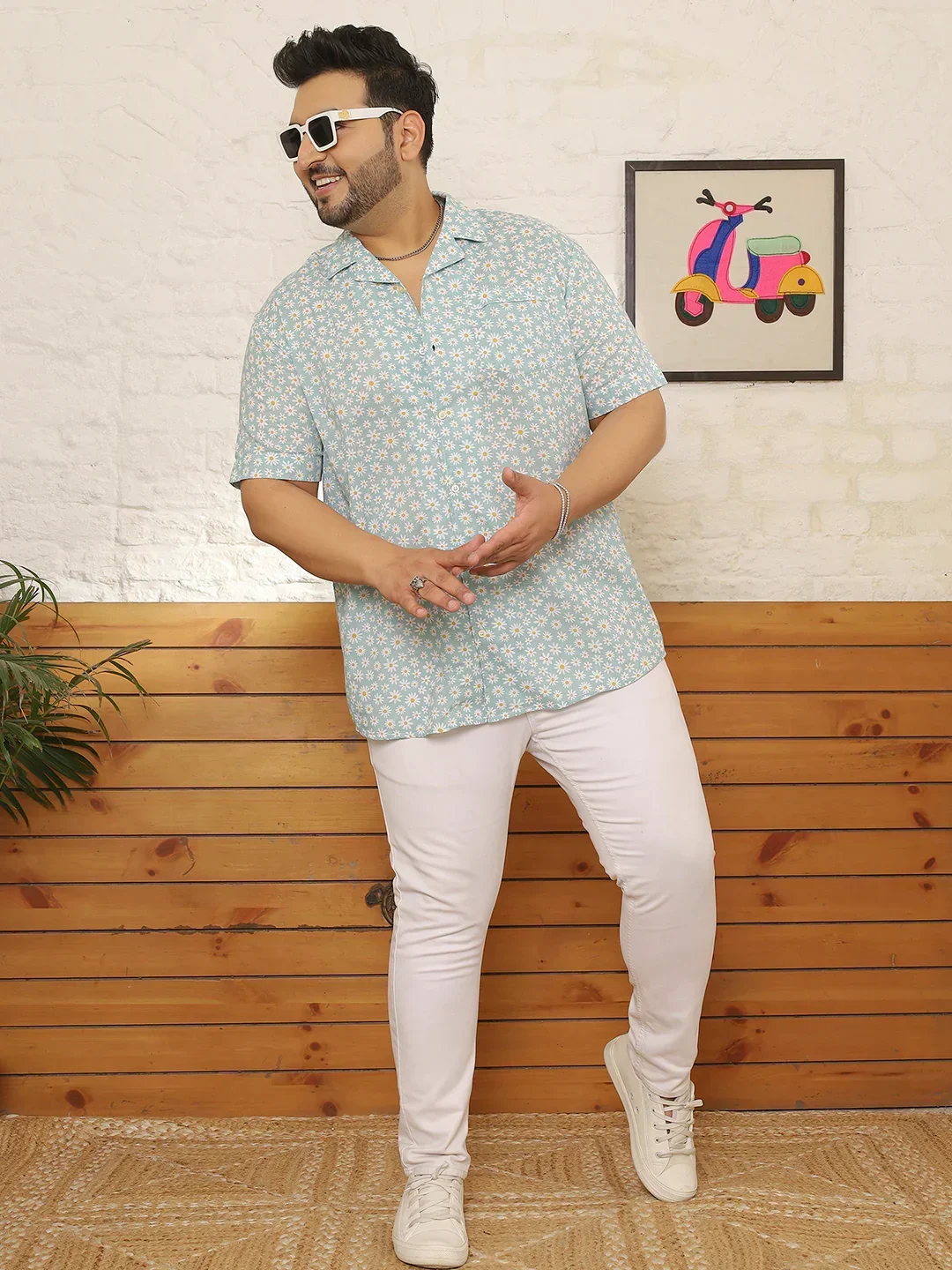 Men Plus Size Hedrix Multicolor Printed Shirt