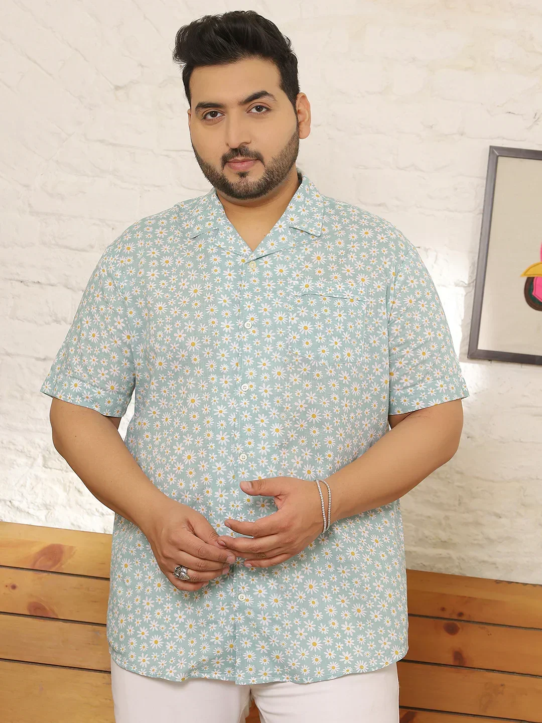 Men Plus Size Hedrix Multicolor Printed Shirt - Image 2
