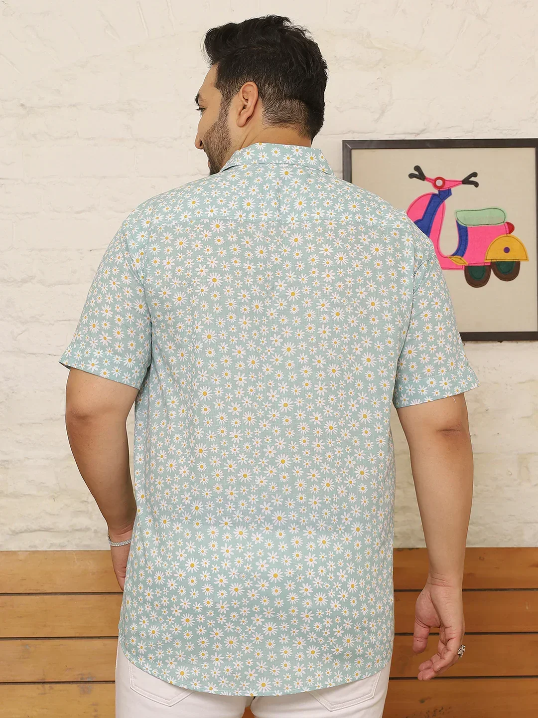 Men Plus Size Hedrix Multicolor Printed Shirt - Image 5