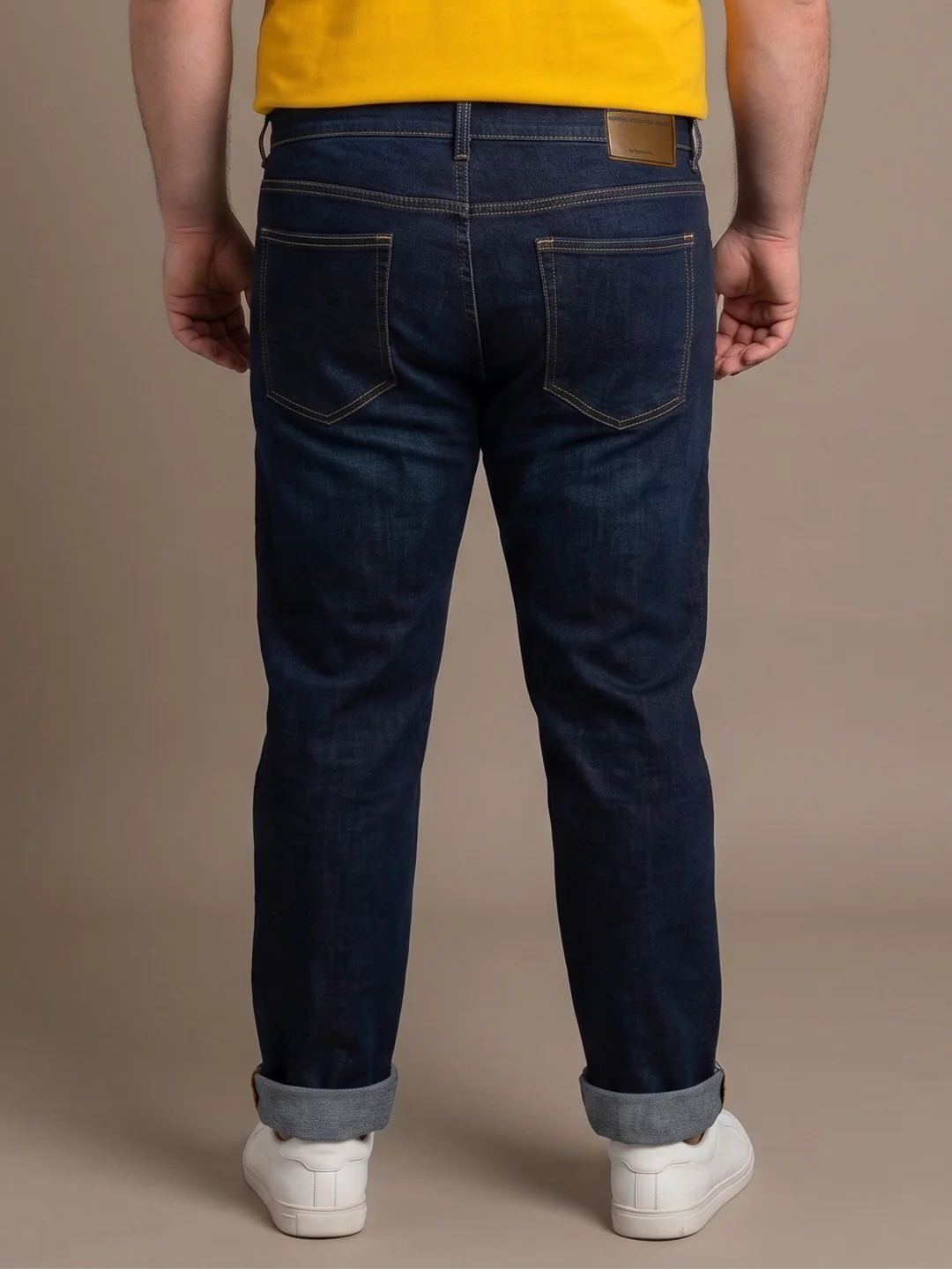 Men Plus Size Hematite Navy Blue Tinted Wash Jeans - Image 3