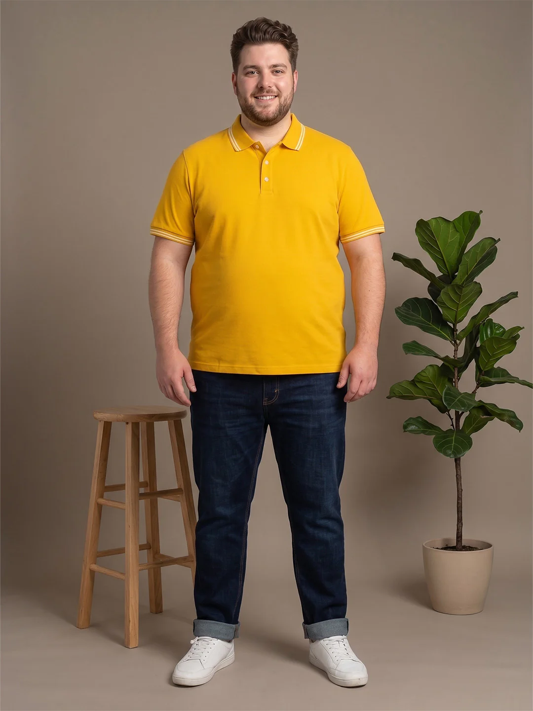 Men Plus Size Hematite Navy Blue Tinted Wash Jeans - Image 4