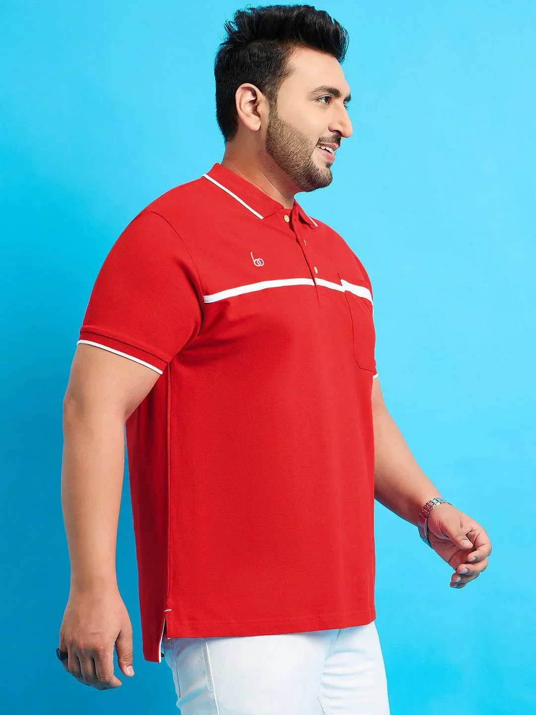 Men Plus Size Henry Solid Polo Tshirt - Image 5