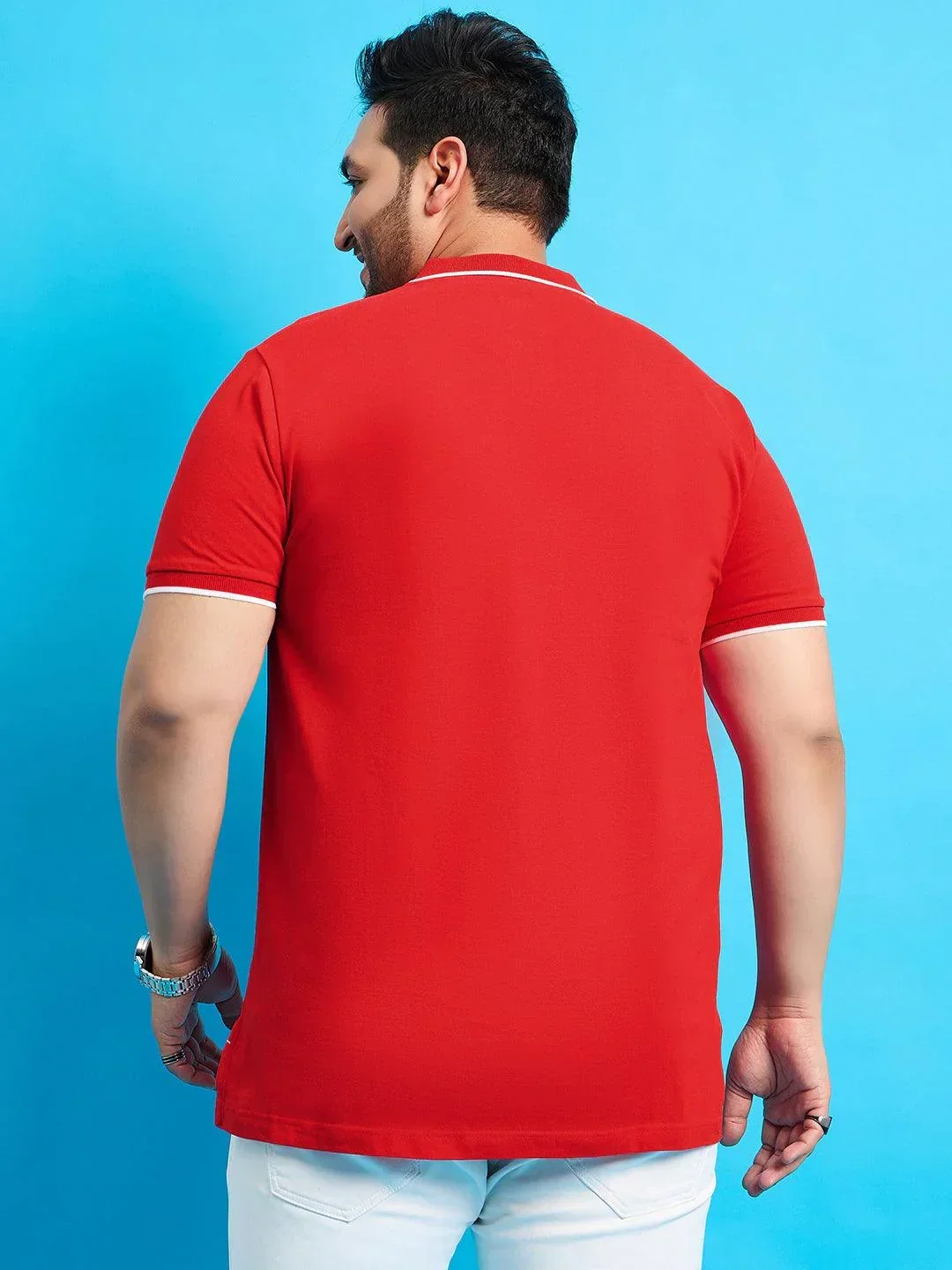 Men Plus Size Henry Solid Polo Tshirt - Image 6