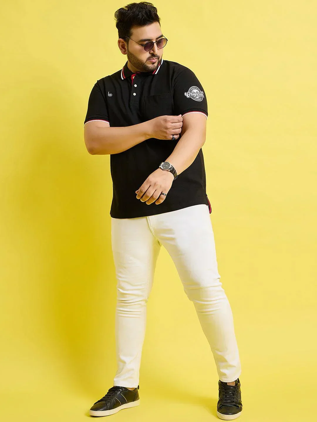 Men Plus Size Hink Solid Polo Tshirt - Image 3