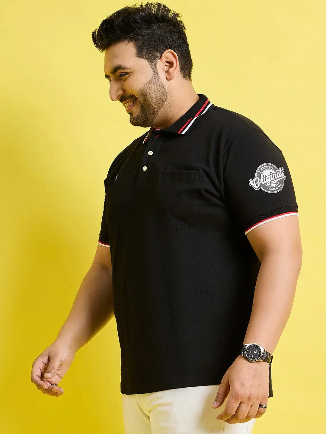 Men Plus Size Hink Solid Polo Tshirt - Image 4