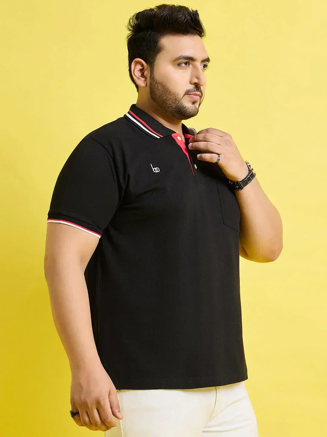 Men Plus Size Hink Solid Polo Tshirt - Image 5