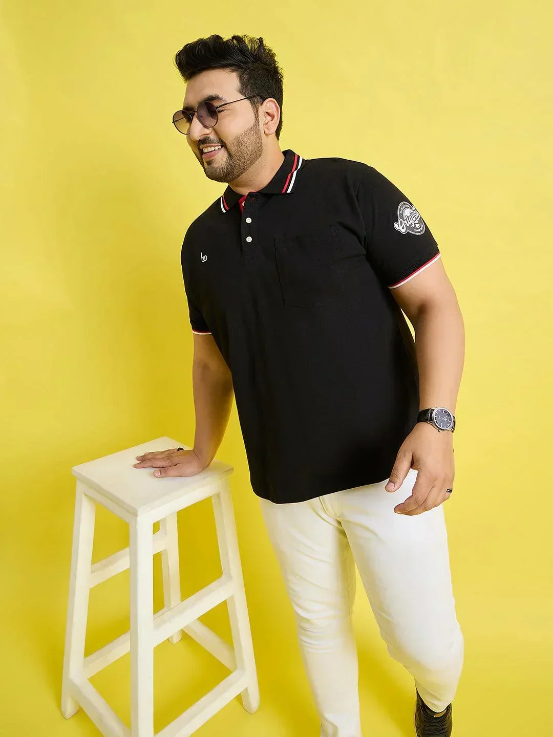 Men Plus Size Hink Solid Polo Tshirt - Image 8