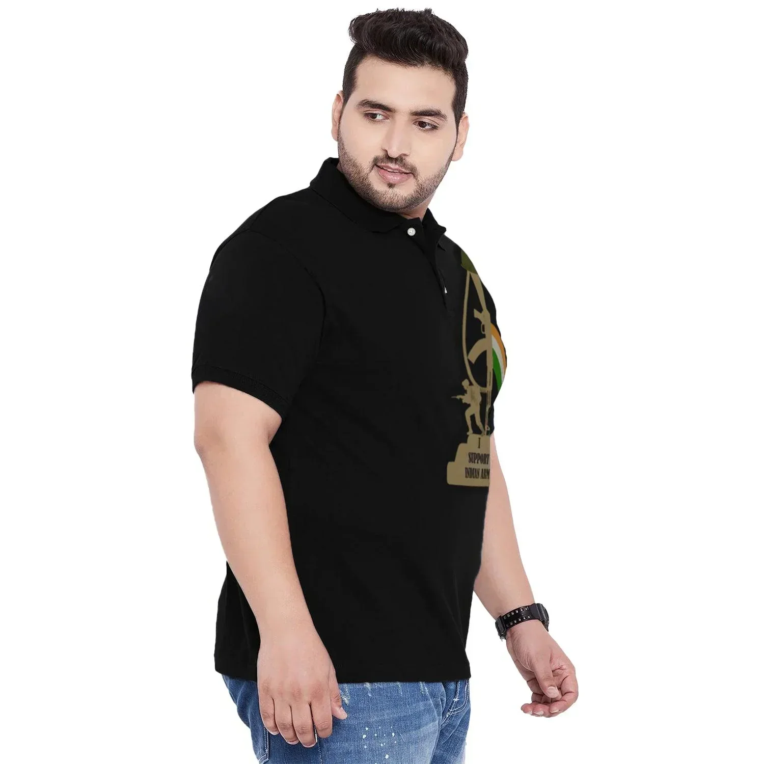 Men Plus Size Honor Printed Polo Tshirt - Image 4