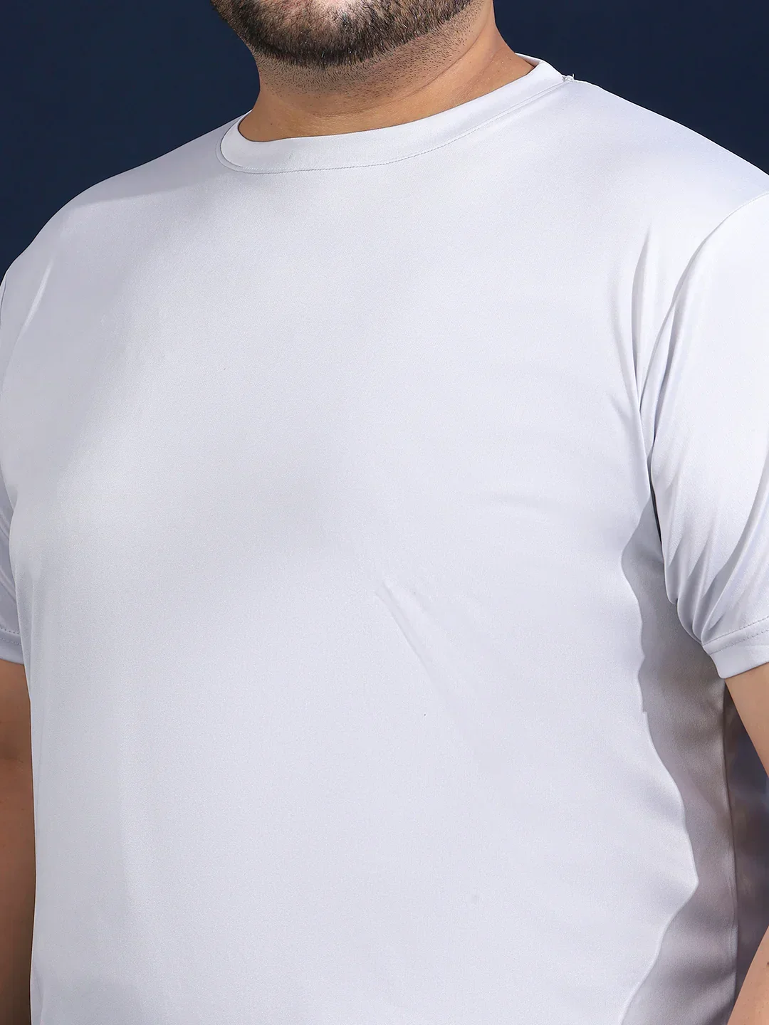 Men Plus Size Hoodark Printed Grey Round Neck Tshirt - Image 7