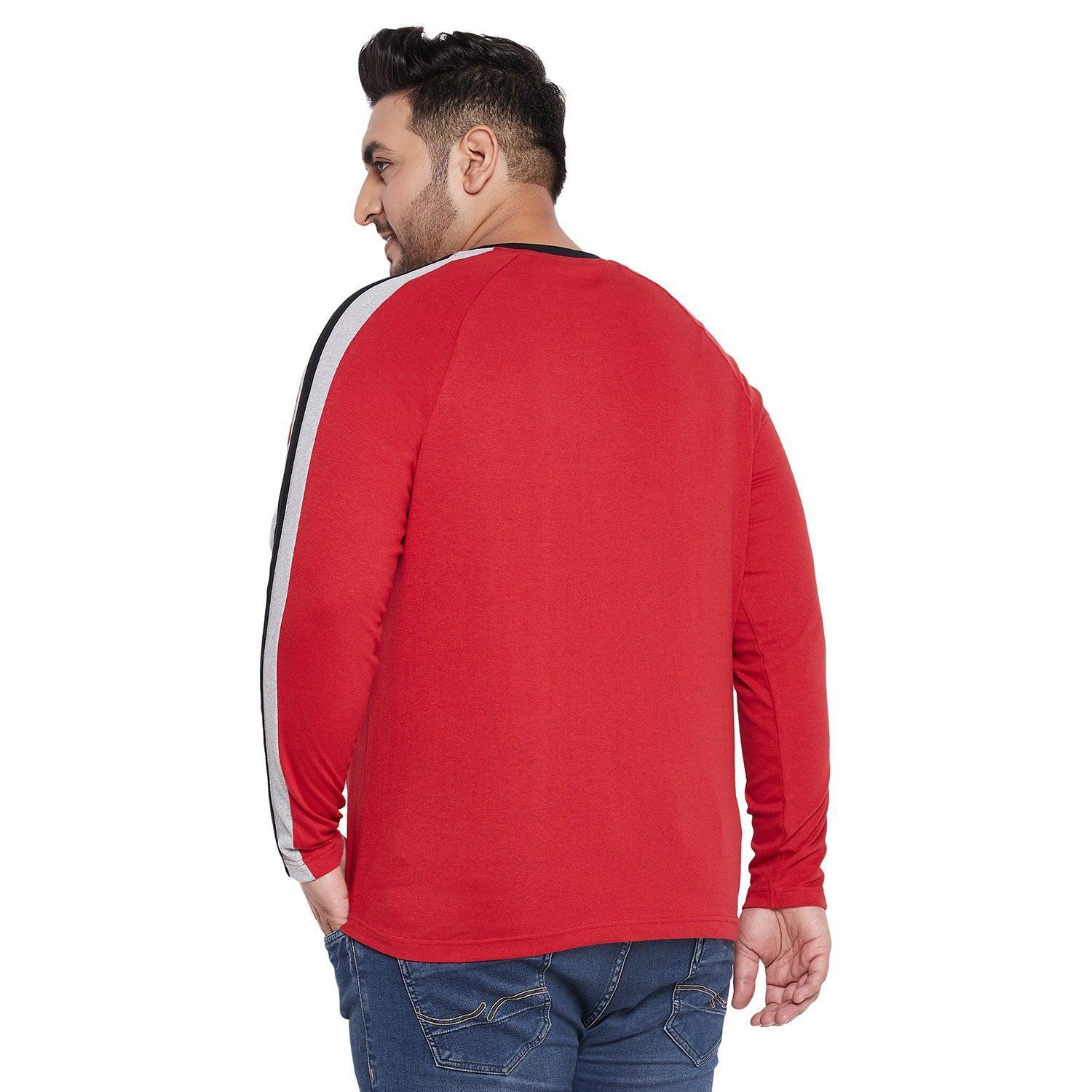 Men Plus Size Hoof Colorblock Henley Tshirt - Image 5