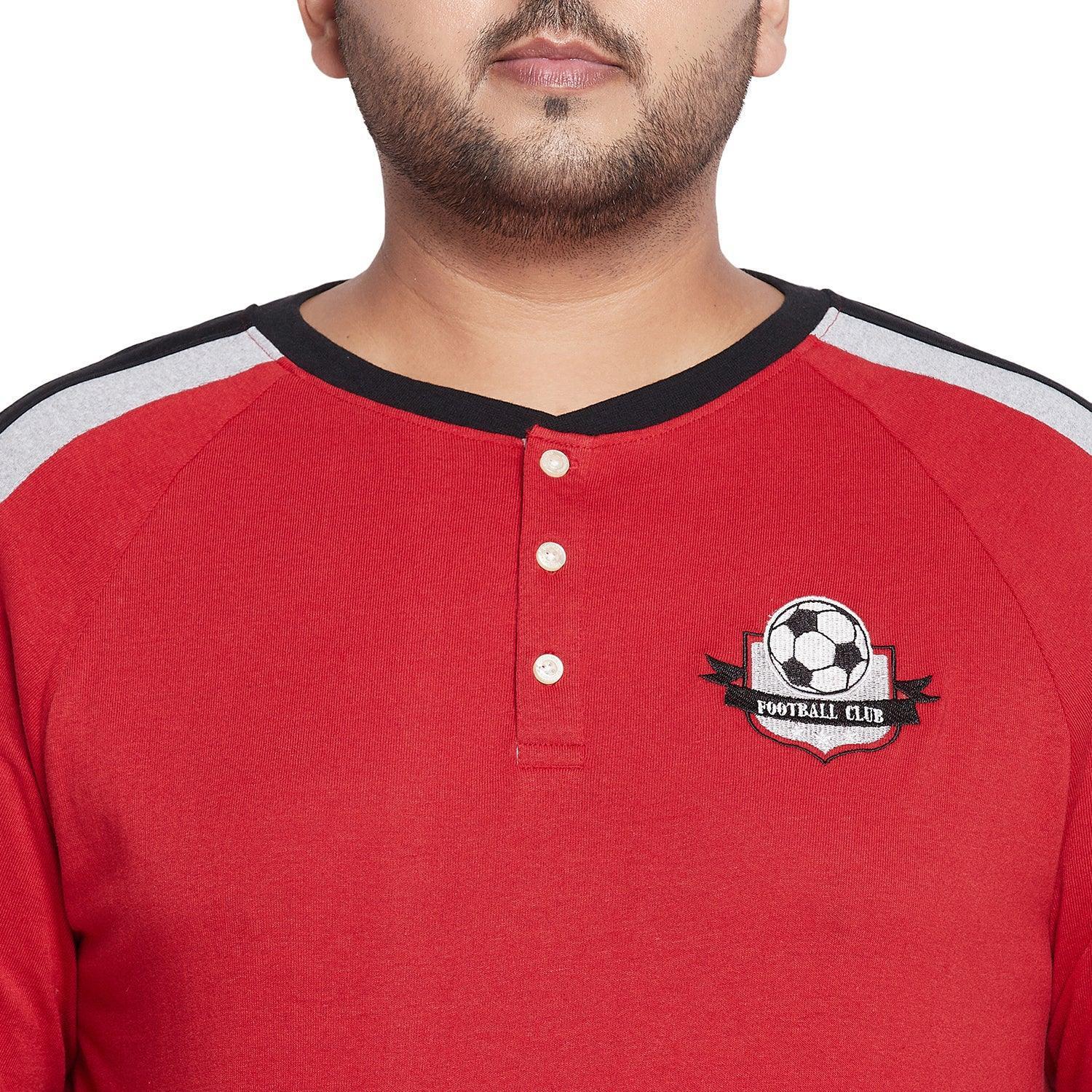 Men Plus Size Hoof Colorblock Henley Tshirt - Image 6