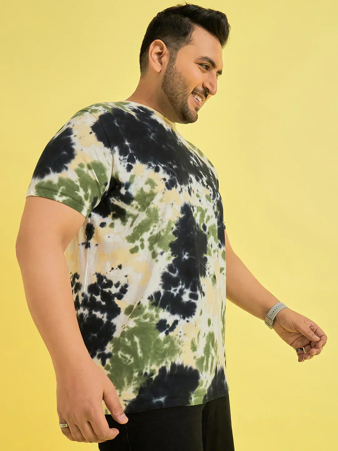 Men Plus Size Horizon Multicolor Printed Round Neck Tshirt - Image 4