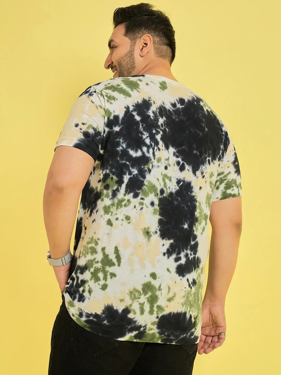 Men Plus Size Horizon Multicolor Printed Round Neck Tshirt - Image 5