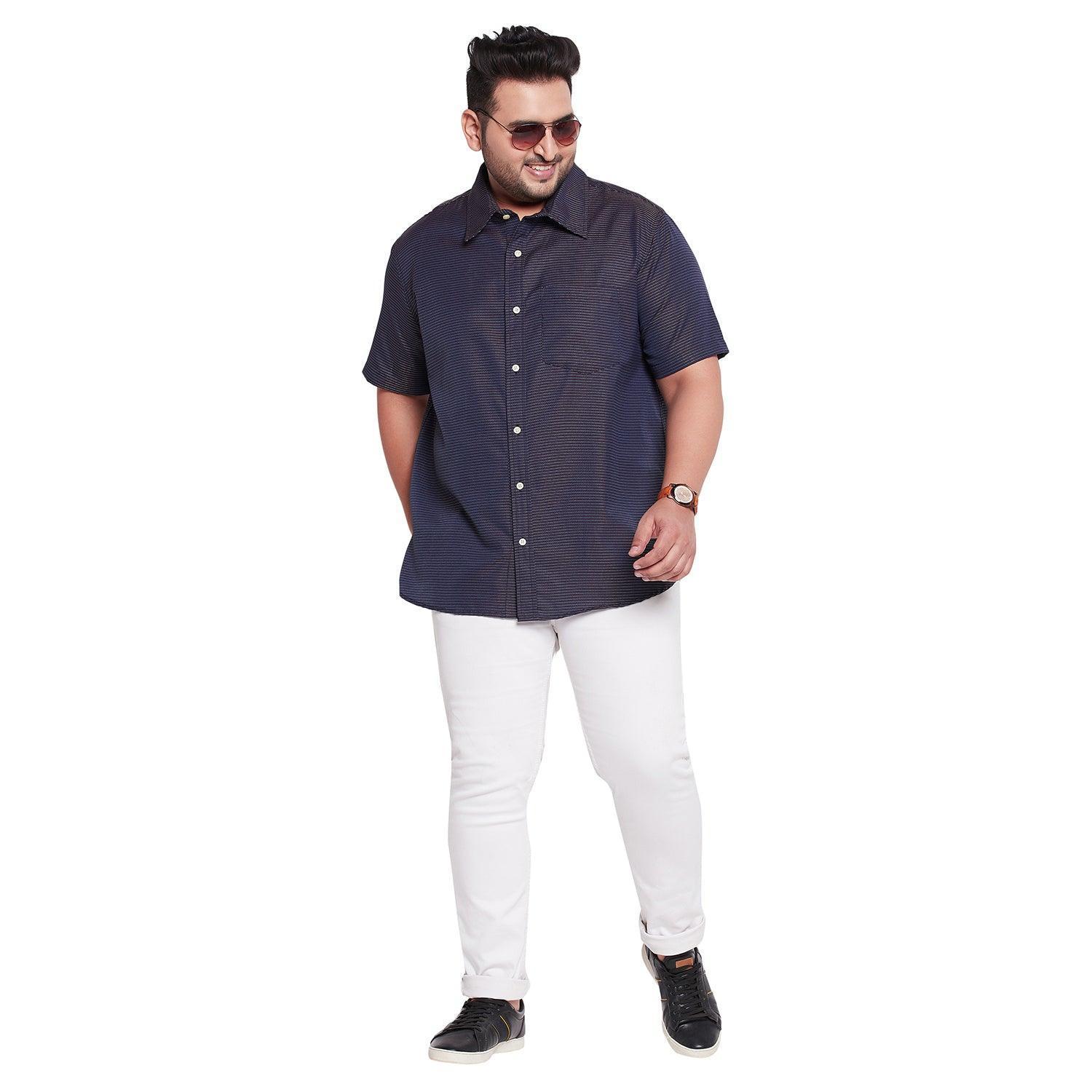 Men Plus Size Hormiga Self Design Shirt - Image 2