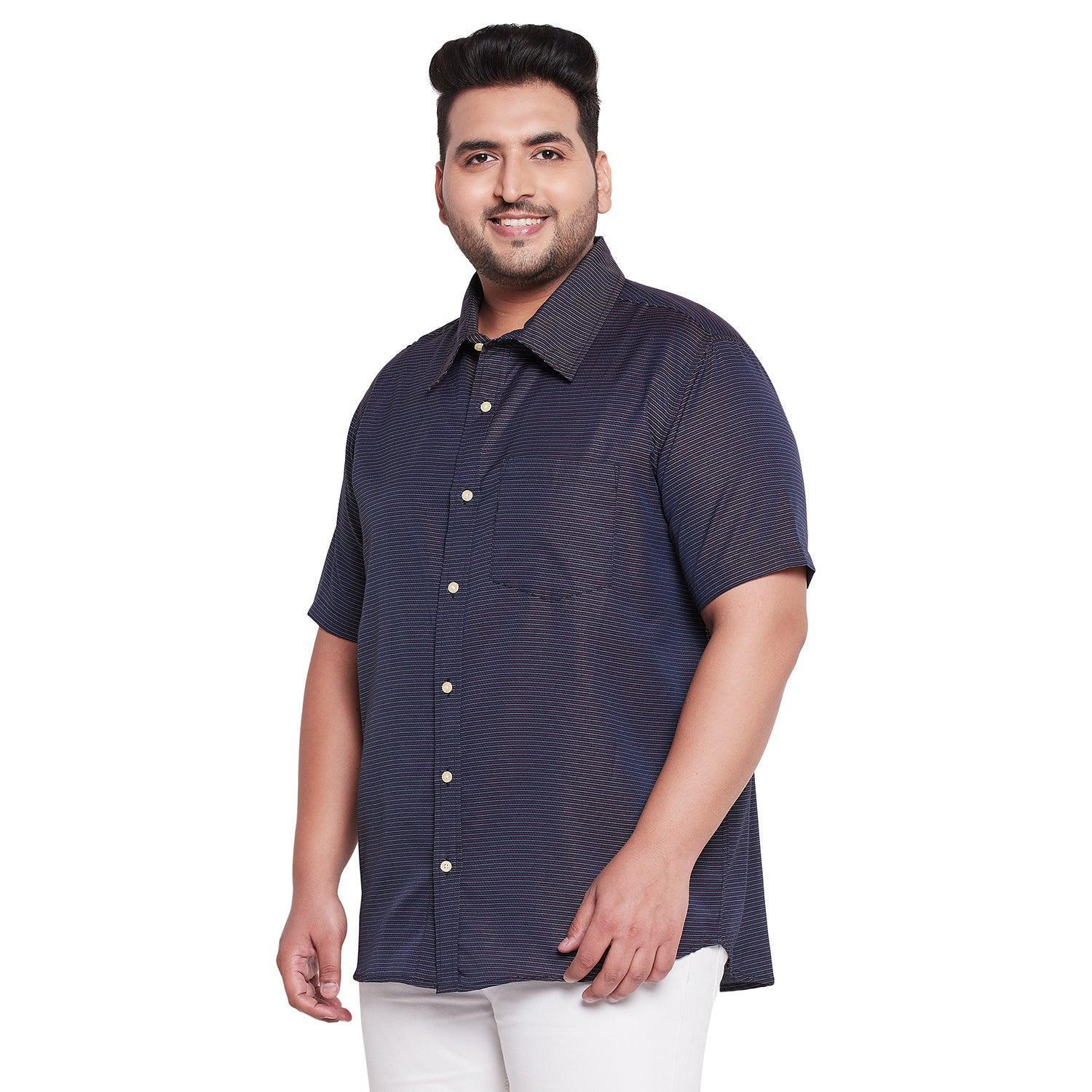Men Plus Size Hormiga Self Design Shirt - Image 3