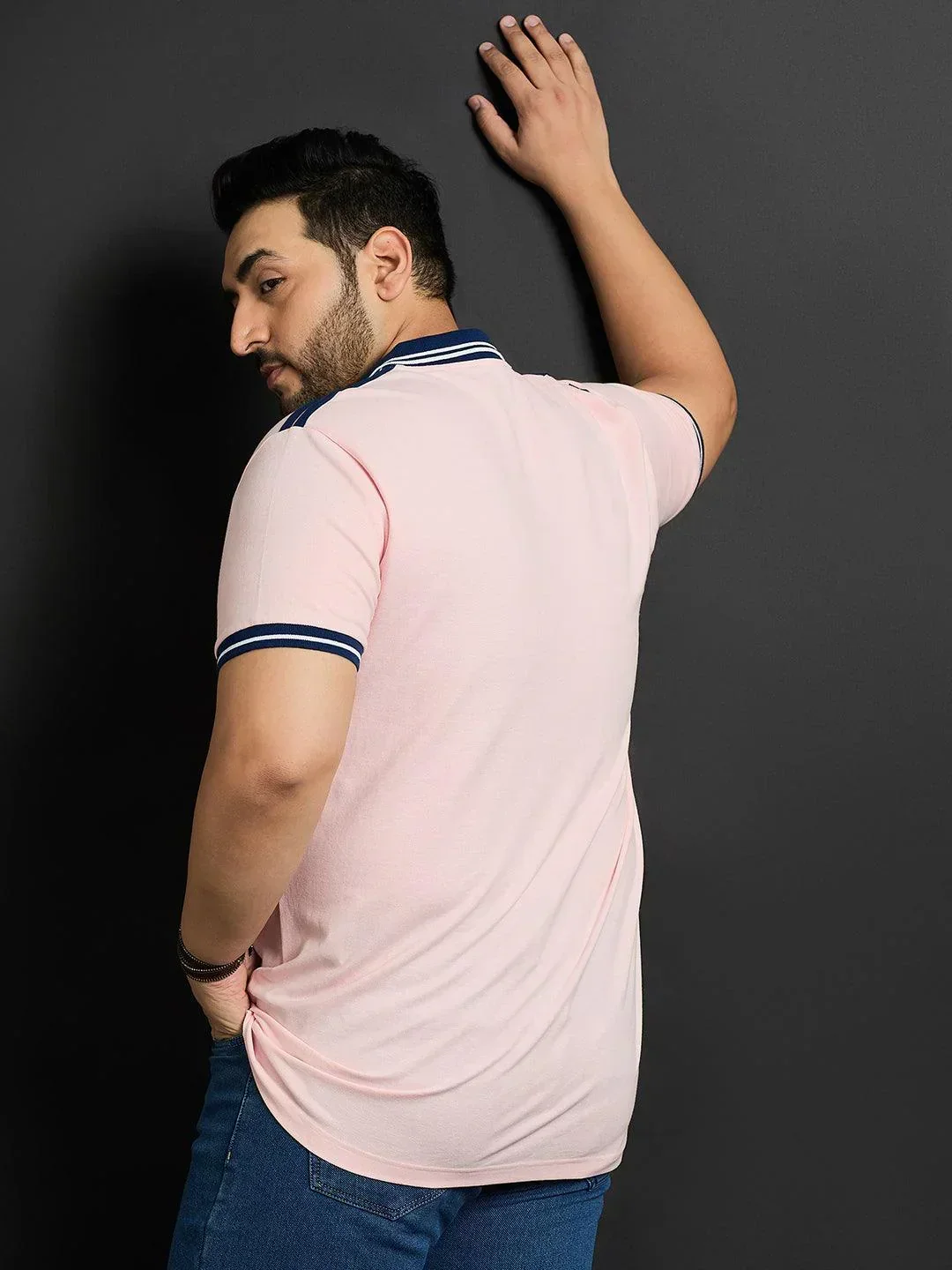 Men Plus Size Husa Solid Polo Tshirt - Image 5