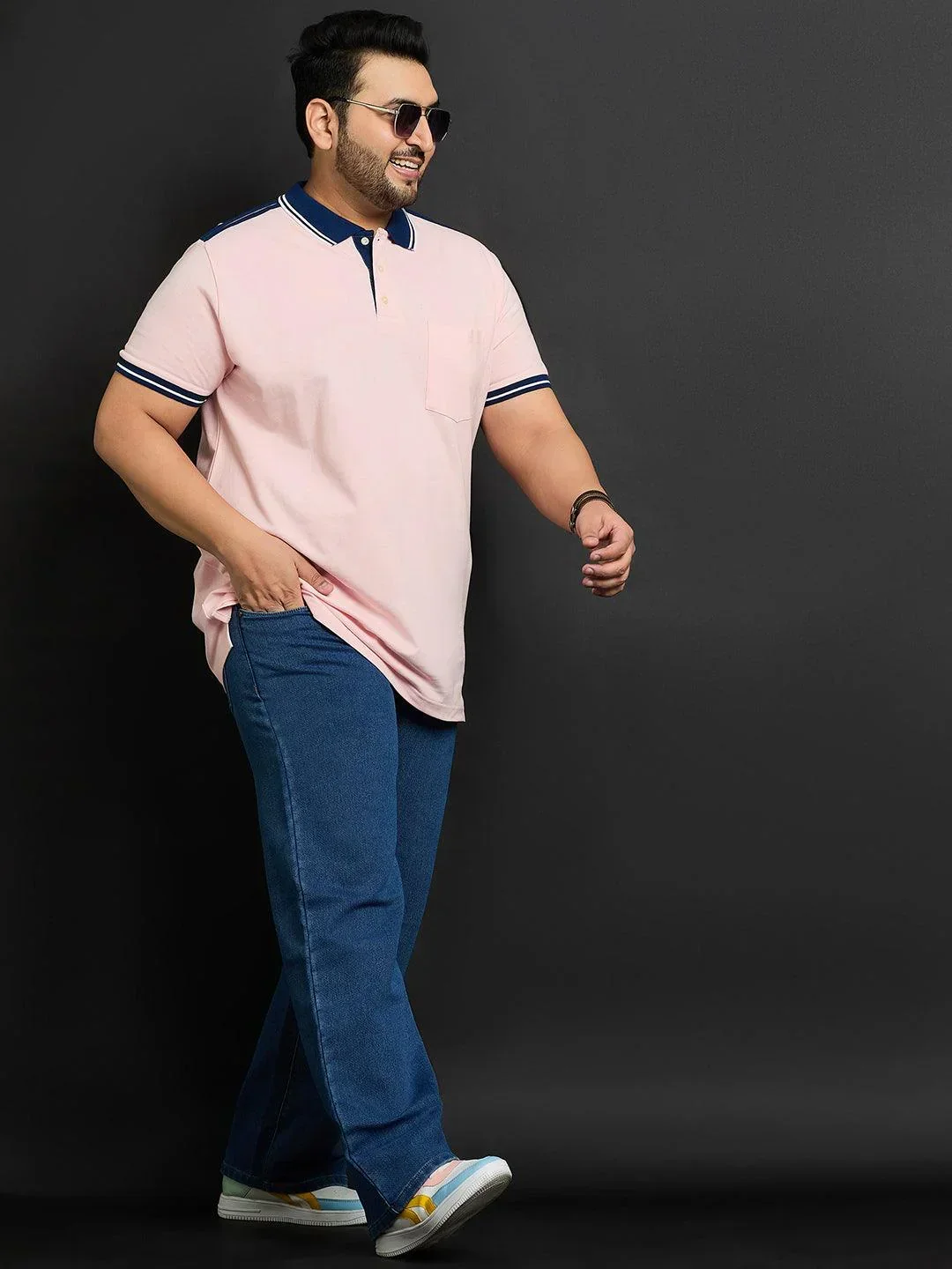 Men Plus Size Husa Solid Polo Tshirt - Image 8
