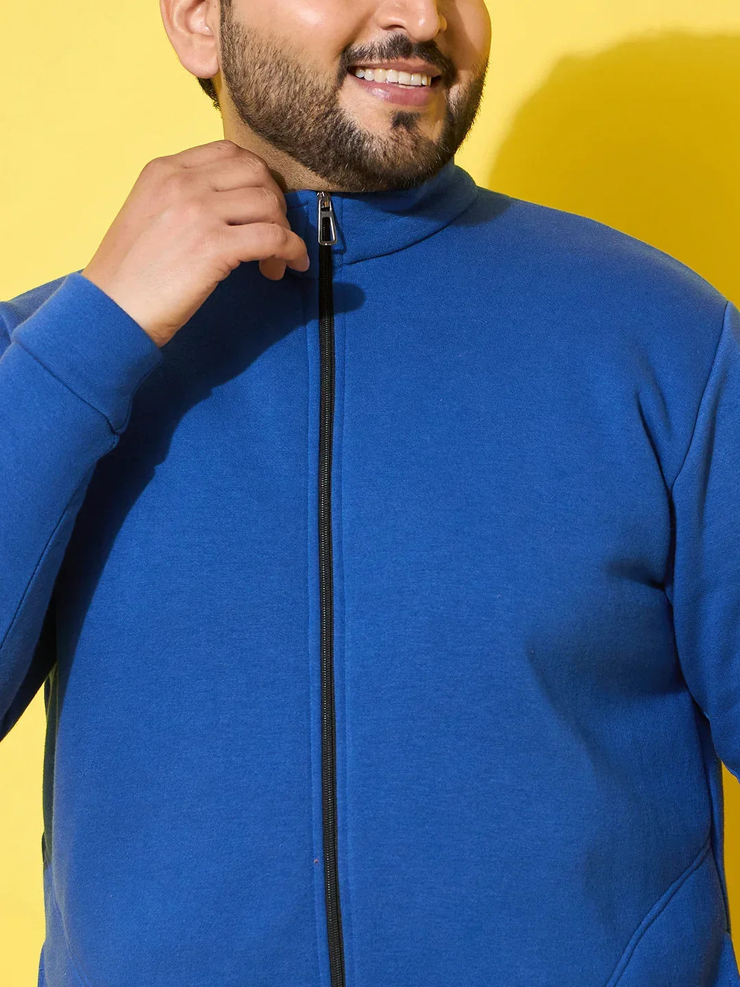 Men Plus Size Hustle Royal Blue  Printed  Jacket - Image 5