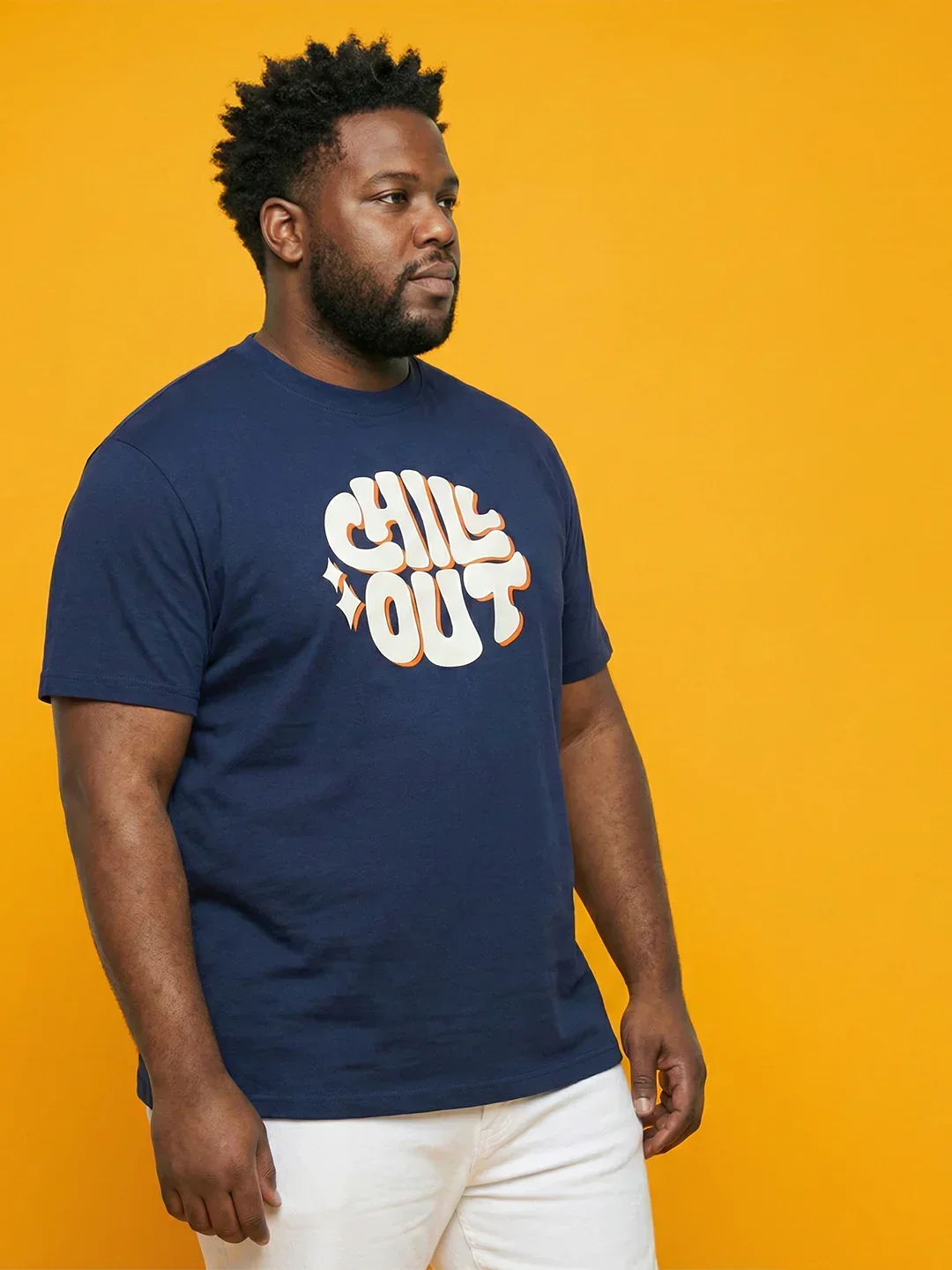 Men Plus Size Icebold Navy-Blue Printed Round Neck Tshirt - Image 7