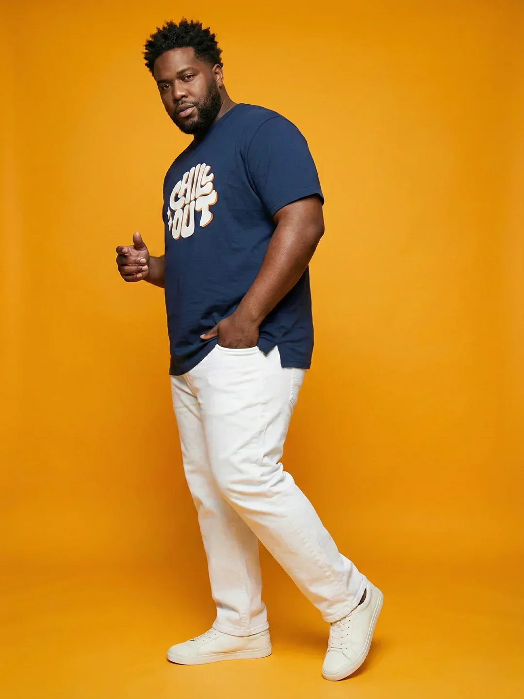 Men Plus Size Icebold Navy-Blue Printed Round Neck Tshirt - Image 8