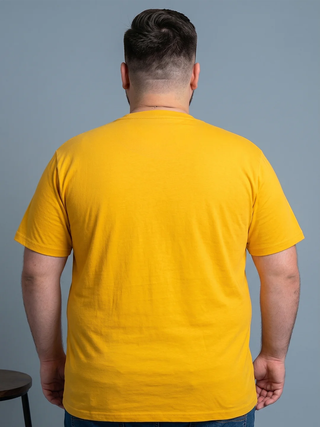 Men Plus Size Ideastorm Yellow Printed Round Neck - Image 3