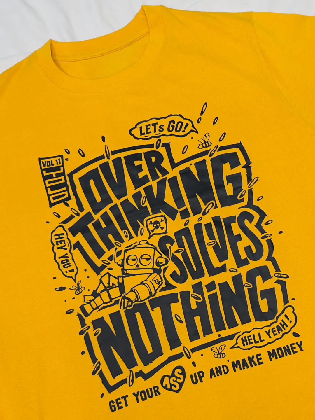 Men Plus Size Ideastorm Yellow Printed Round Neck - Image 4